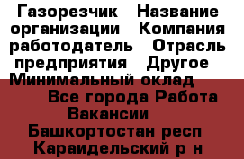 Газорезчик › Название организации ­ Компания-работодатель › Отрасль предприятия ­ Другое › Минимальный оклад ­ 20 000 - Все города Работа » Вакансии   . Башкортостан респ.,Караидельский р-н